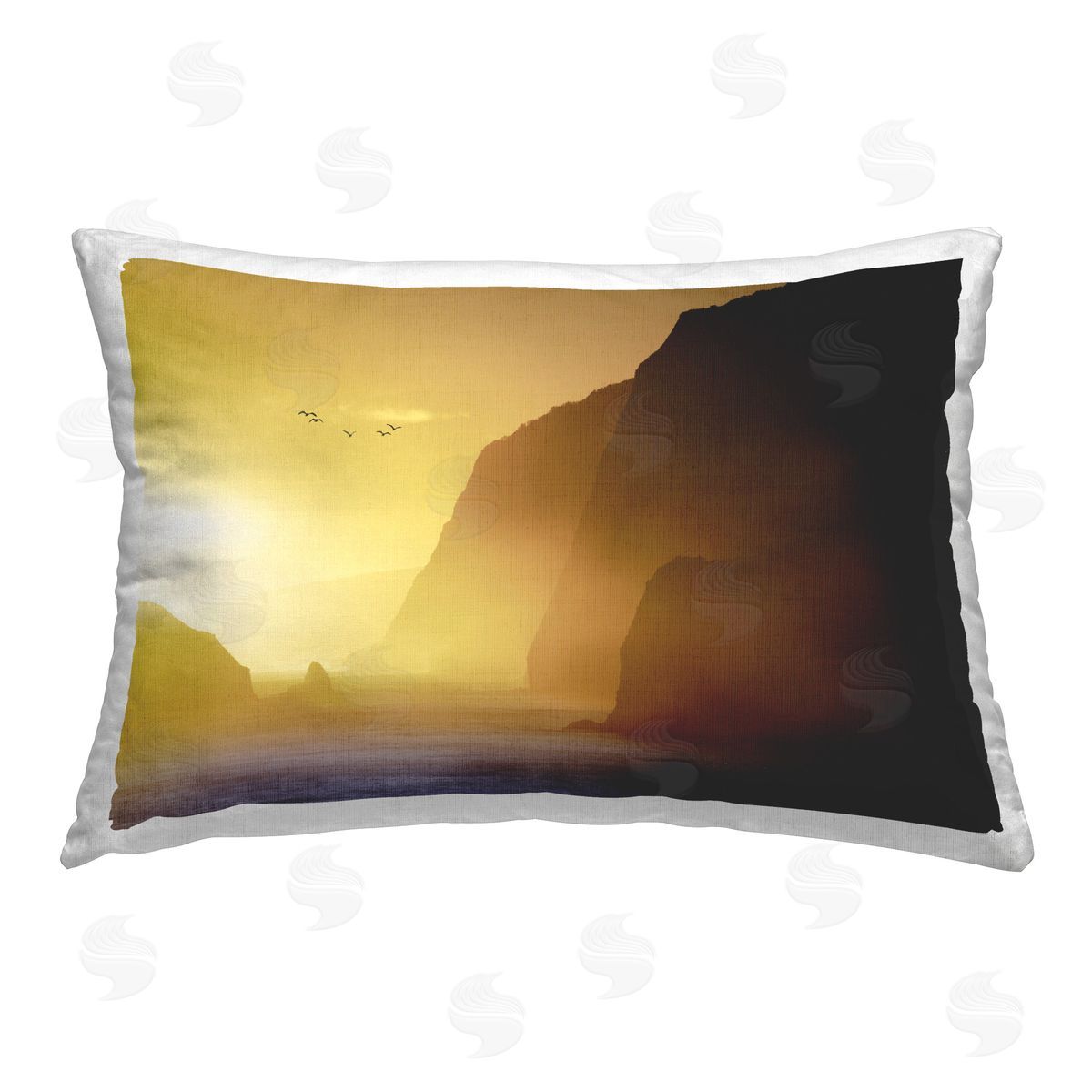 Dennis Frates Bright Sunlit Cliffs Printed Plush Polyester Throw Pillow