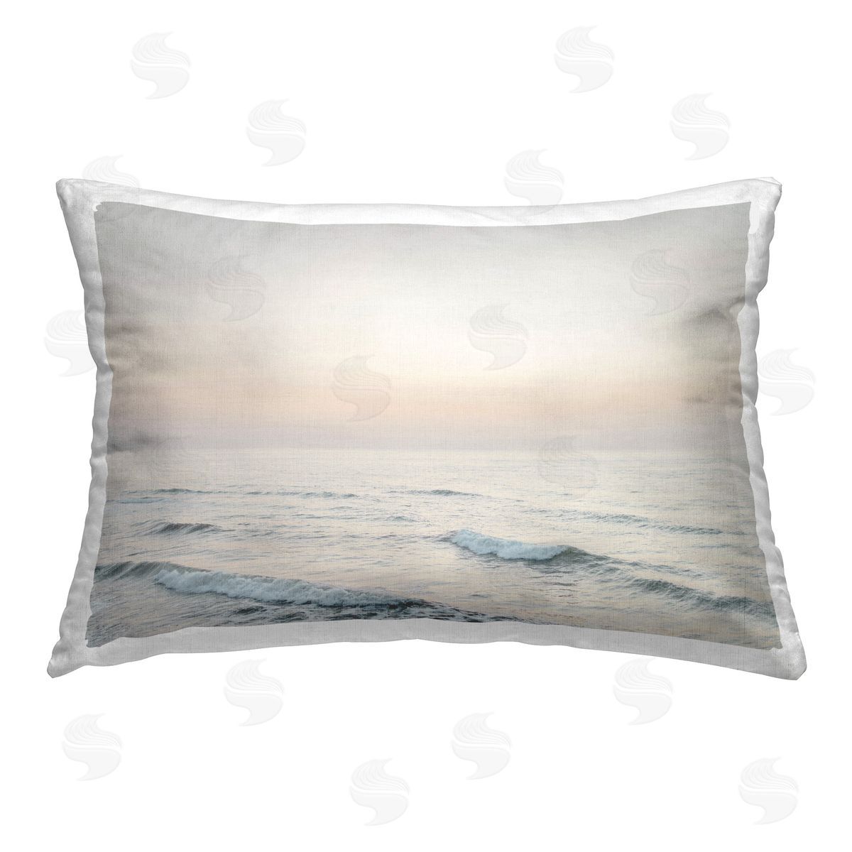Sisi and Seb Rolling Waves At Dawn Printed Plush Polyester Throw Pillow