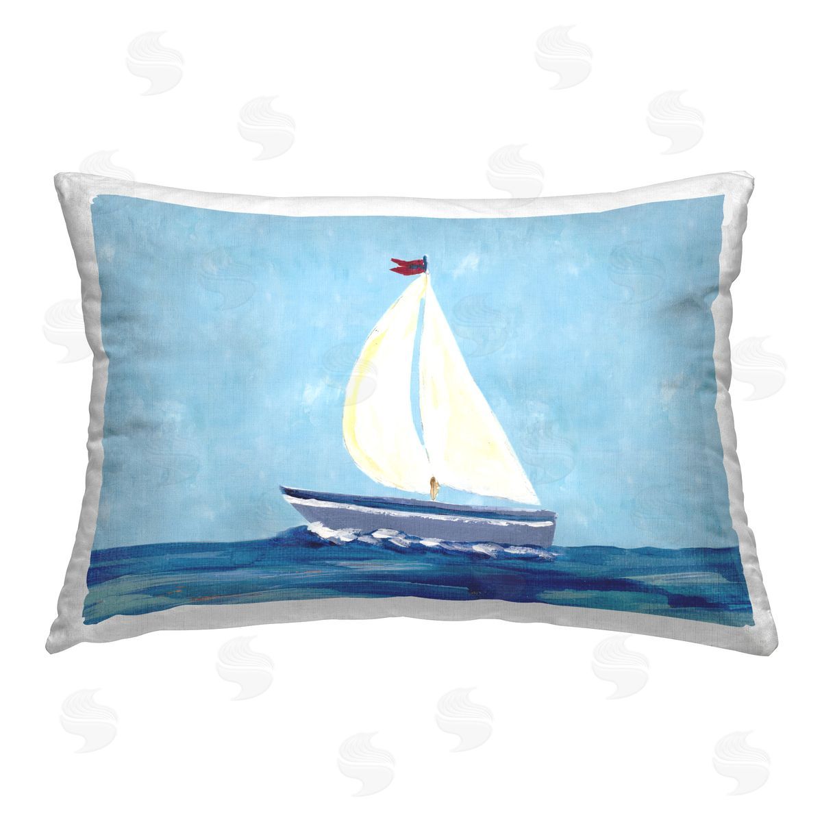Julie DeRice Sail The Sea Printed Plush Polyester Throw Pillow