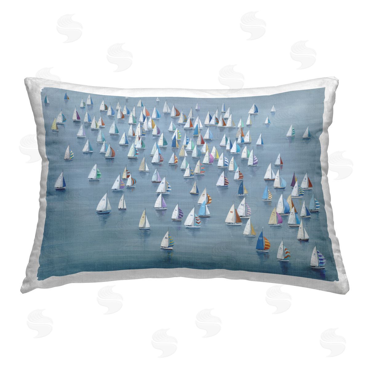 Lorenzo Collective Gathering Of Sails Printed Plush Polyester Throw Pillow