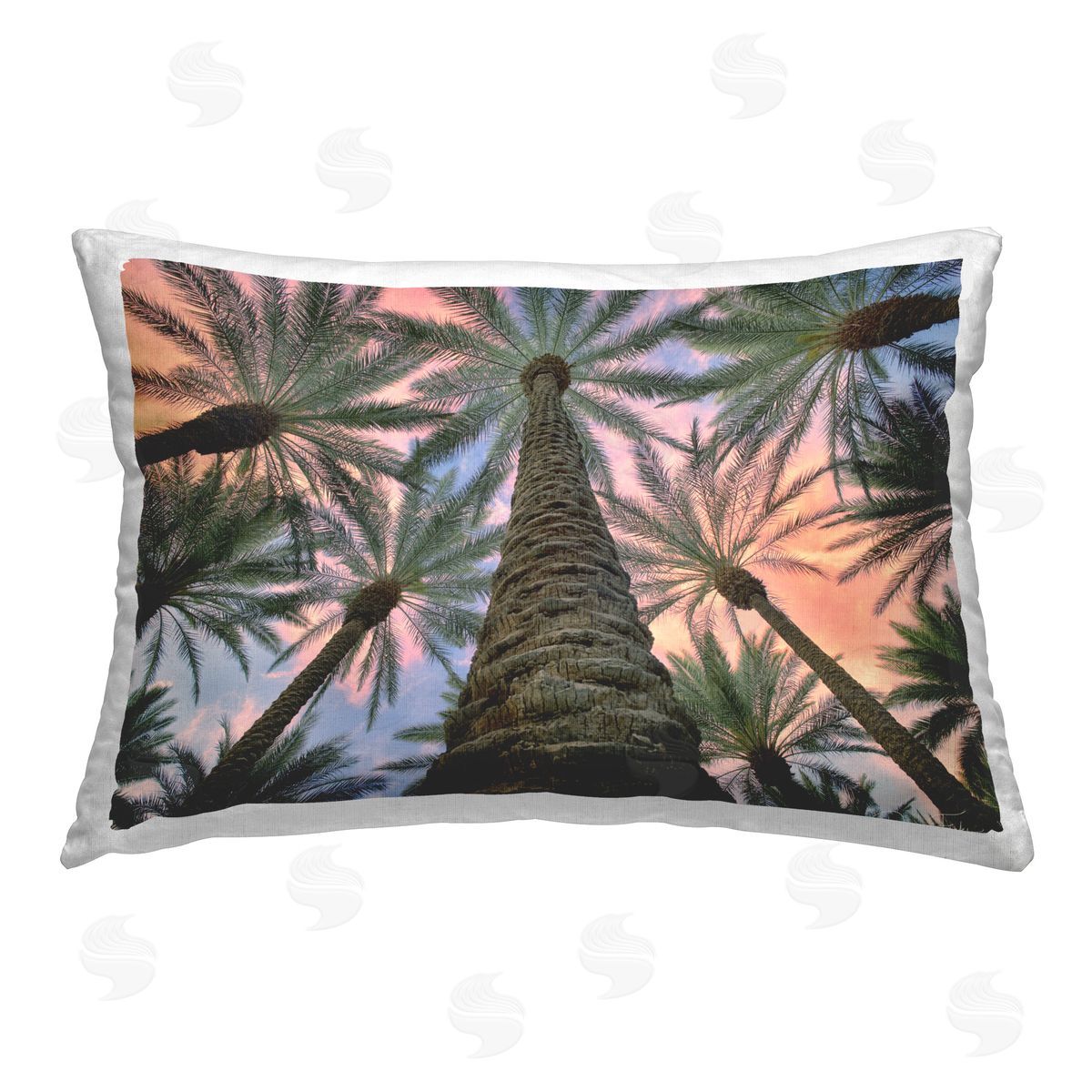 Dennis Frates Tall Overhead Palms Printed Plush Polyester Throw Pillow