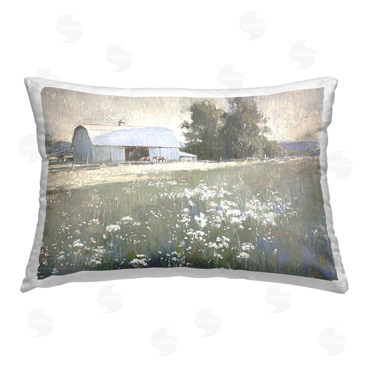 Ramona Murdock Peaceful Farm Pasture Printed Plush Polyester Throw Pillow