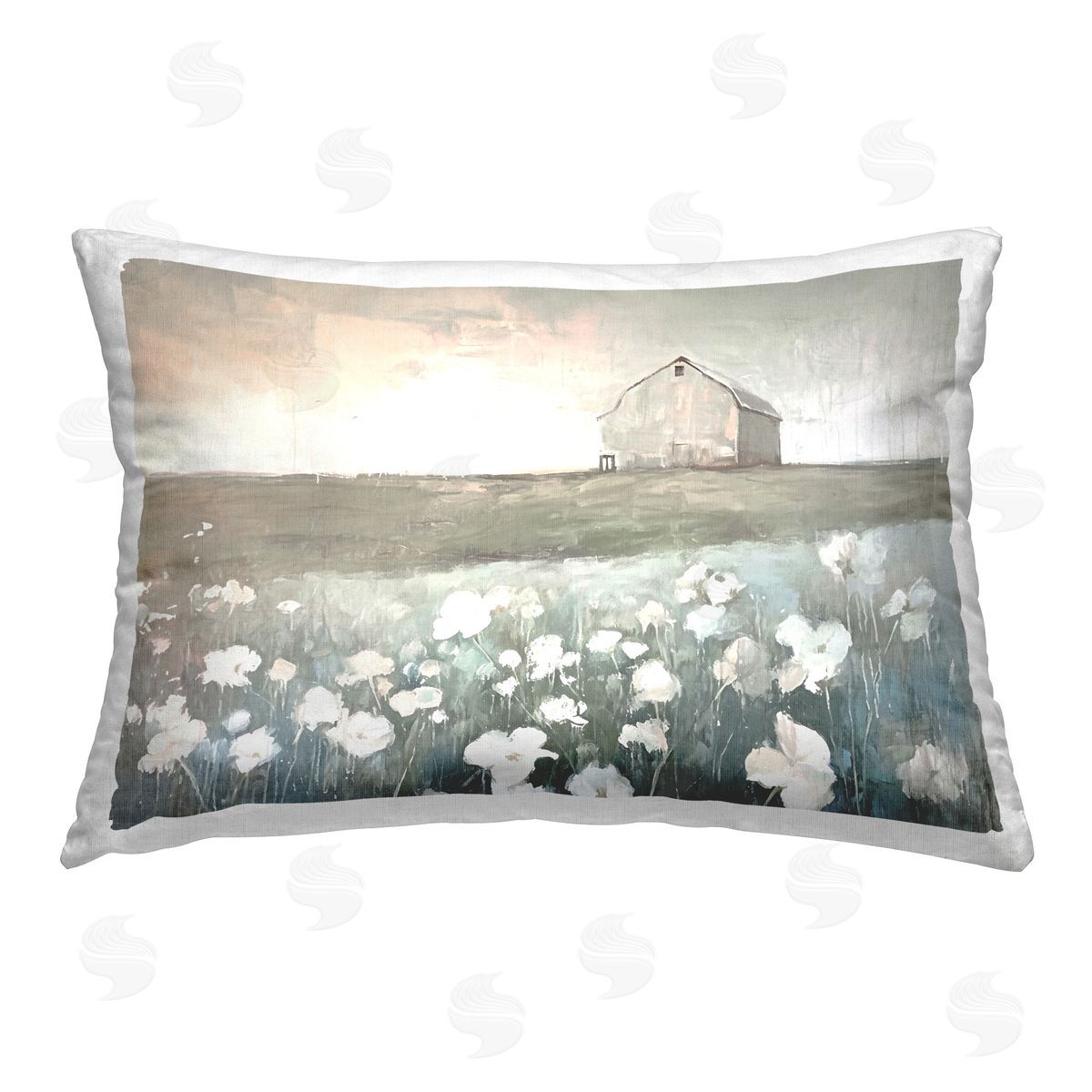 Ramona Murdock Peaceful Floral Pasture Printed Plush Polyester Throw Pillow
