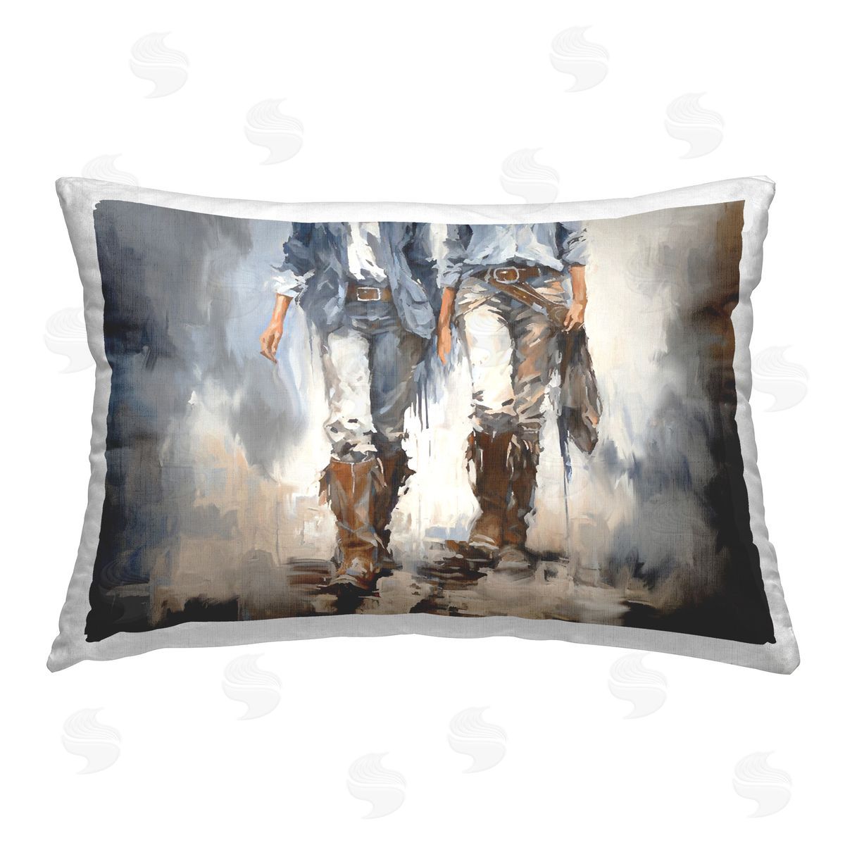 Ramona Murdock Romantic Cowboy Boots Printed Plush Polyester Throw Pillow