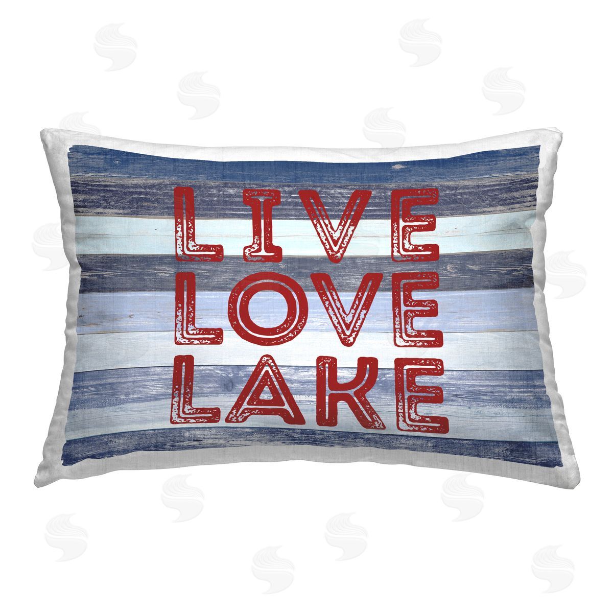 SD Graphics Studio Live Love Lake Striped Printed Plush Polyester Throw Pillow