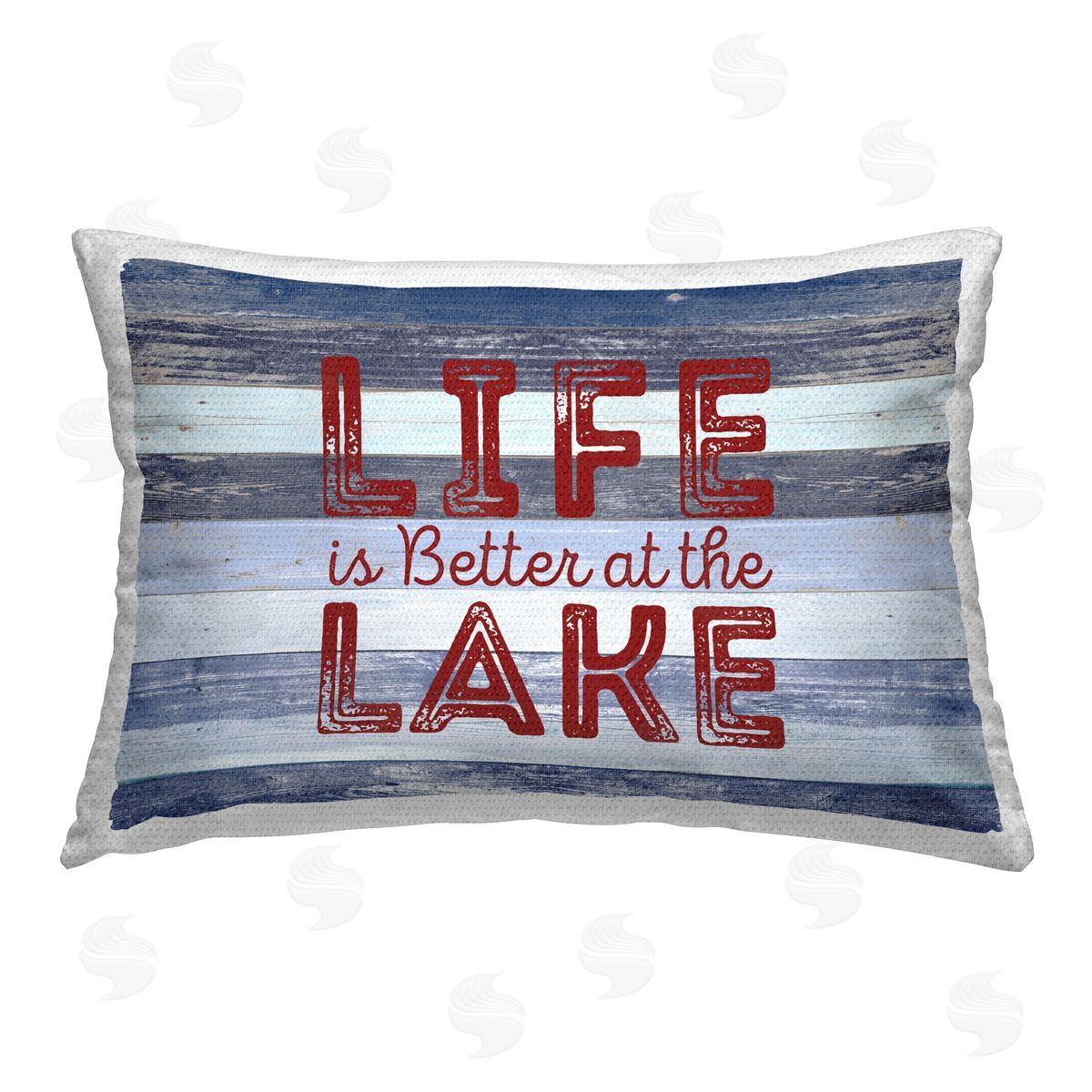 SD Graphics Studio Life At Lake Striped Outdoor Quick-Dry Polyester Printed Throw Pillow