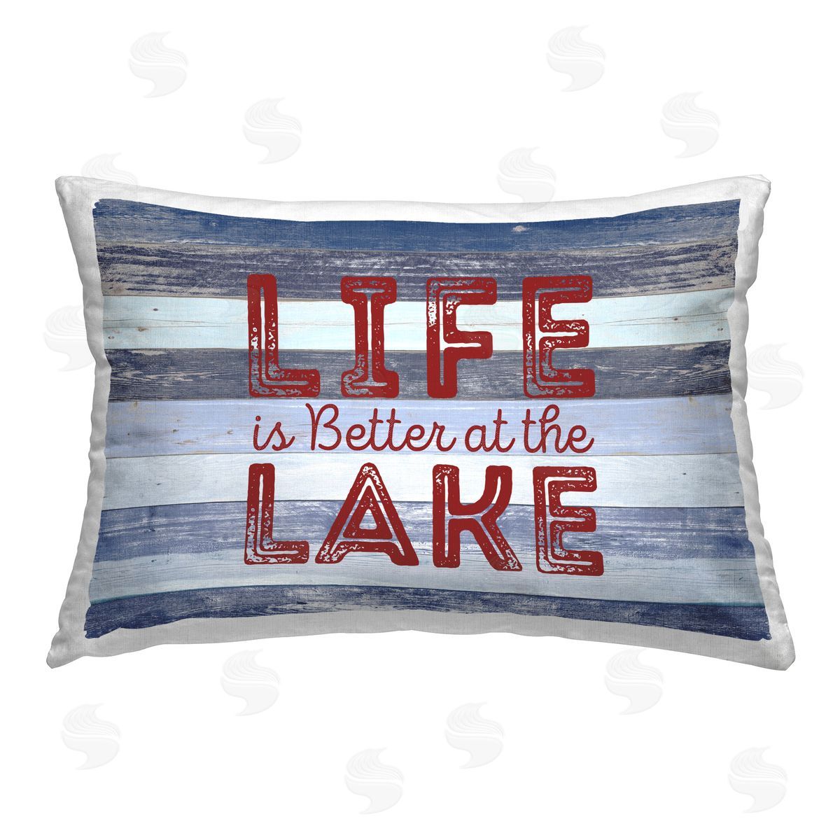 SD Graphics Studio Life At Lake Striped Printed Plush Polyester Throw Pillow