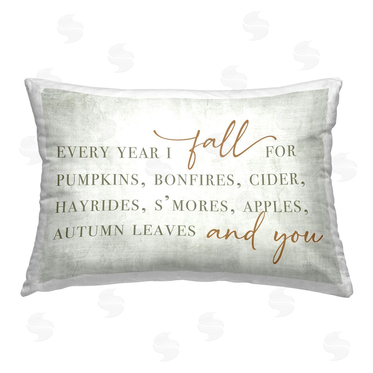 Natalie Carpentieri Every Year Fall Phrase Printed Plush Polyester Throw Pillow