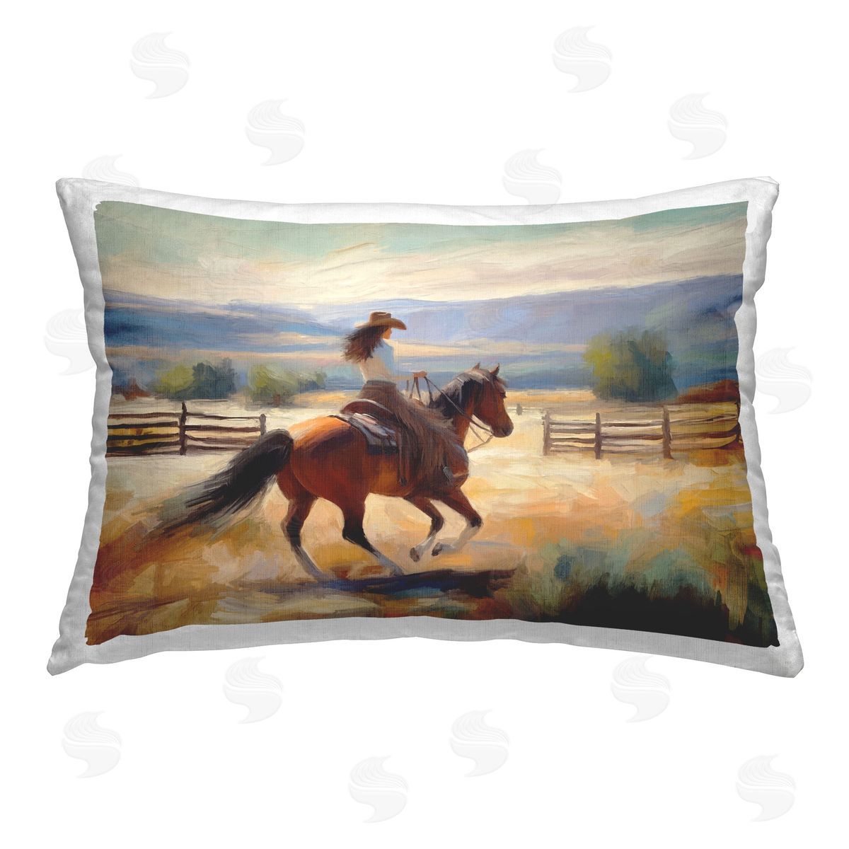 Ramona Murdock Ride Like The Wind Printed Plush Polyester Throw Pillow
