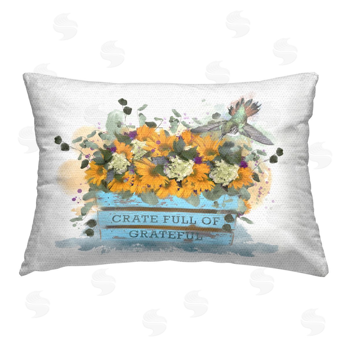 Matthew Piotrowicz Crate Full Of Grateful Outdoor Quick-Dry Polyester Printed Throw Pillow