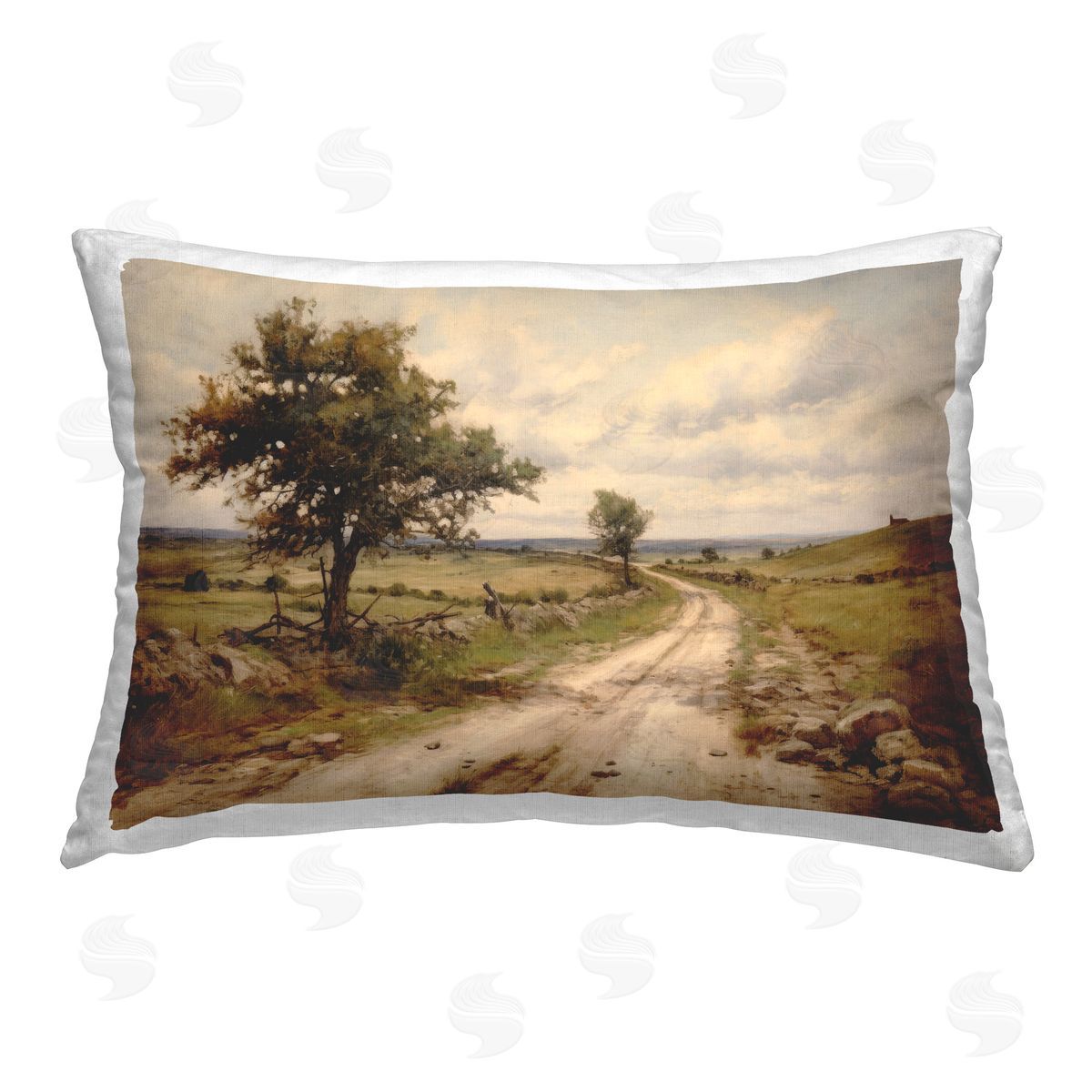 Petal Prints Design Road To Nowhere Printed Plush Polyester Throw Pillow