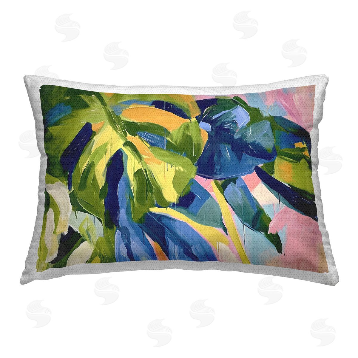 Ramona Murdock Tropical Leaves Layered Outdoor Quick-Dry Polyester Printed Throw Pillow
