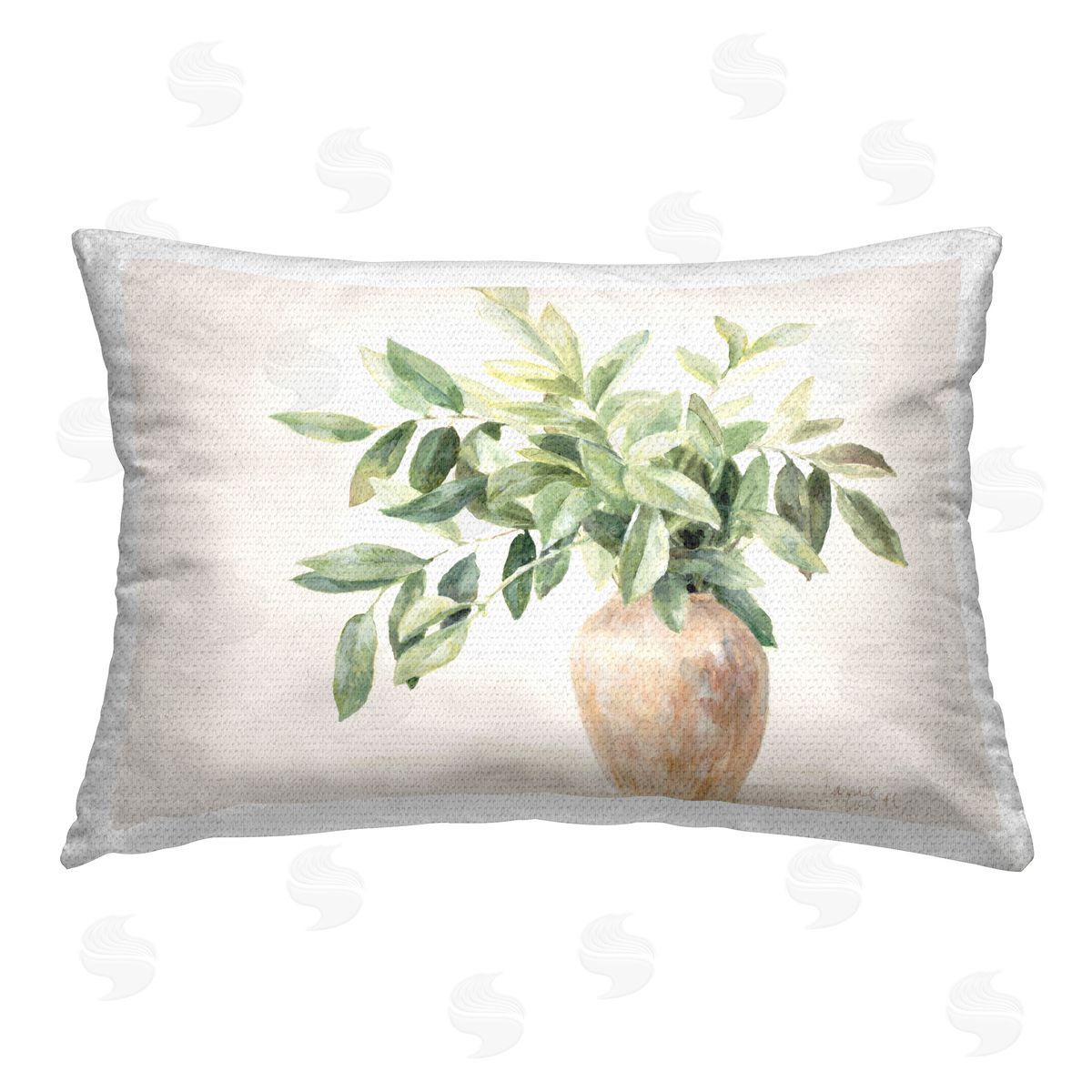 Lanie Loreth Ivy Potted Plant Outdoor Quick-Dry Polyester Printed Throw Pillow