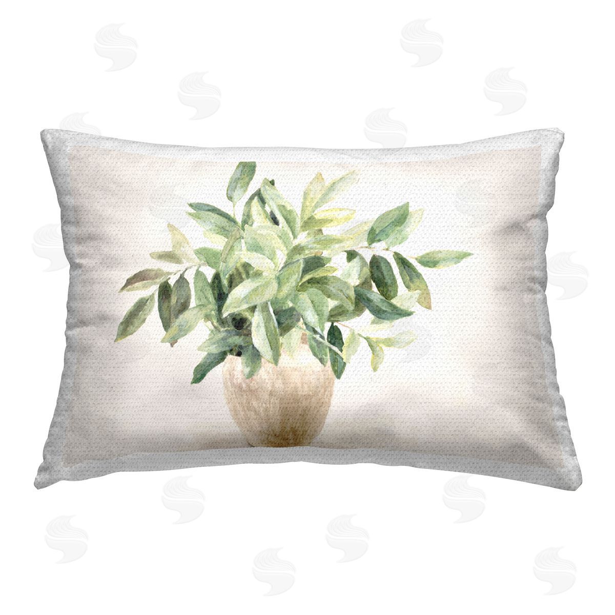 Lanie Loreth Neutral Potted Plant Outdoor Quick-Dry Polyester Printed Throw Pillow