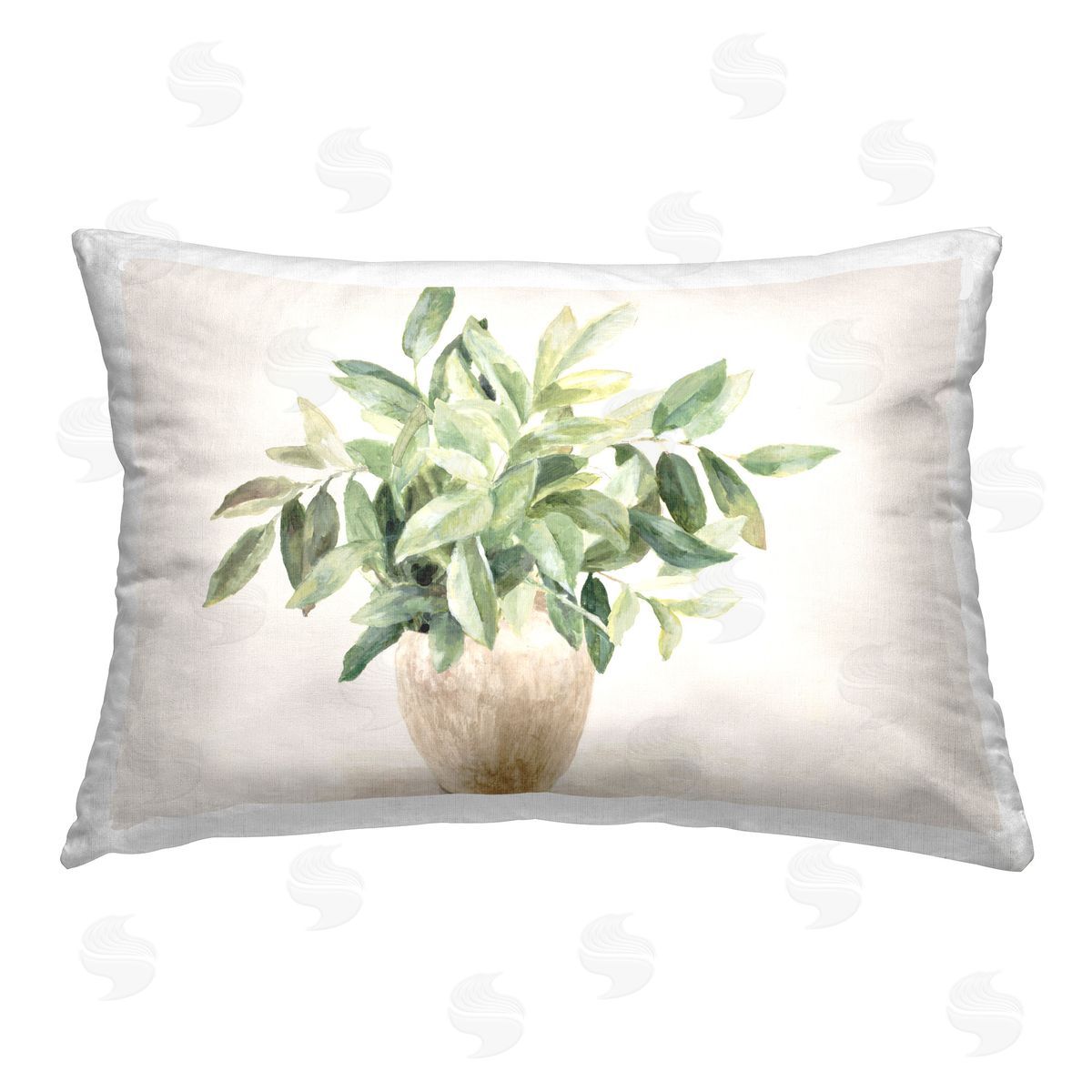 Lanie Loreth Neutral Potted Plant Printed Plush Polyester Throw Pillow
