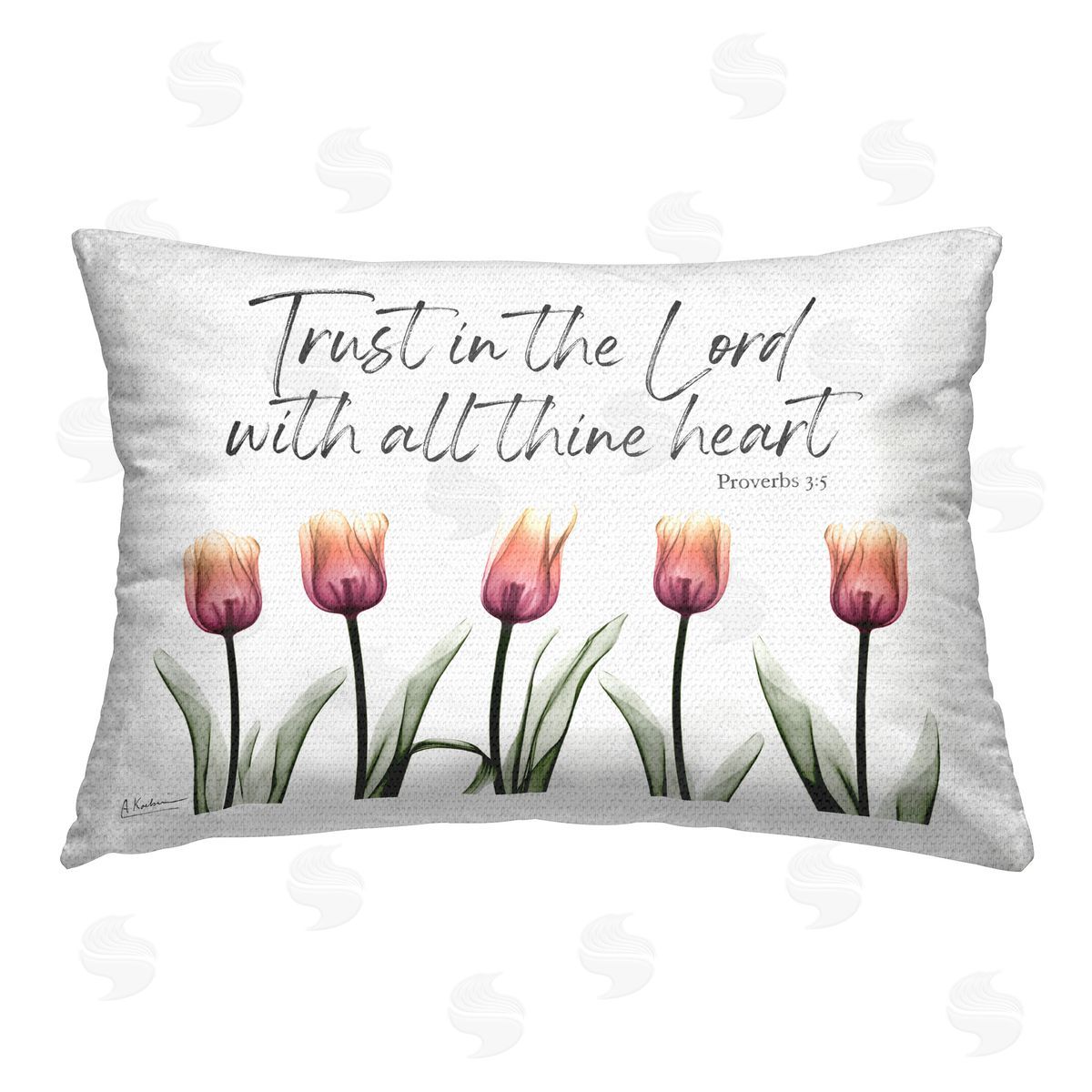 Albert Koetsier Trust The Lord Tulips Outdoor Quick-Dry Polyester Printed Throw Pillow