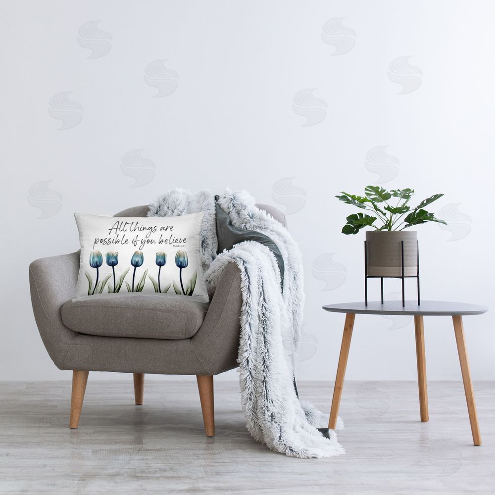 Albert Koetsier All Things Possible Tulips Printed Plush Polyester Throw Pillow On Chair