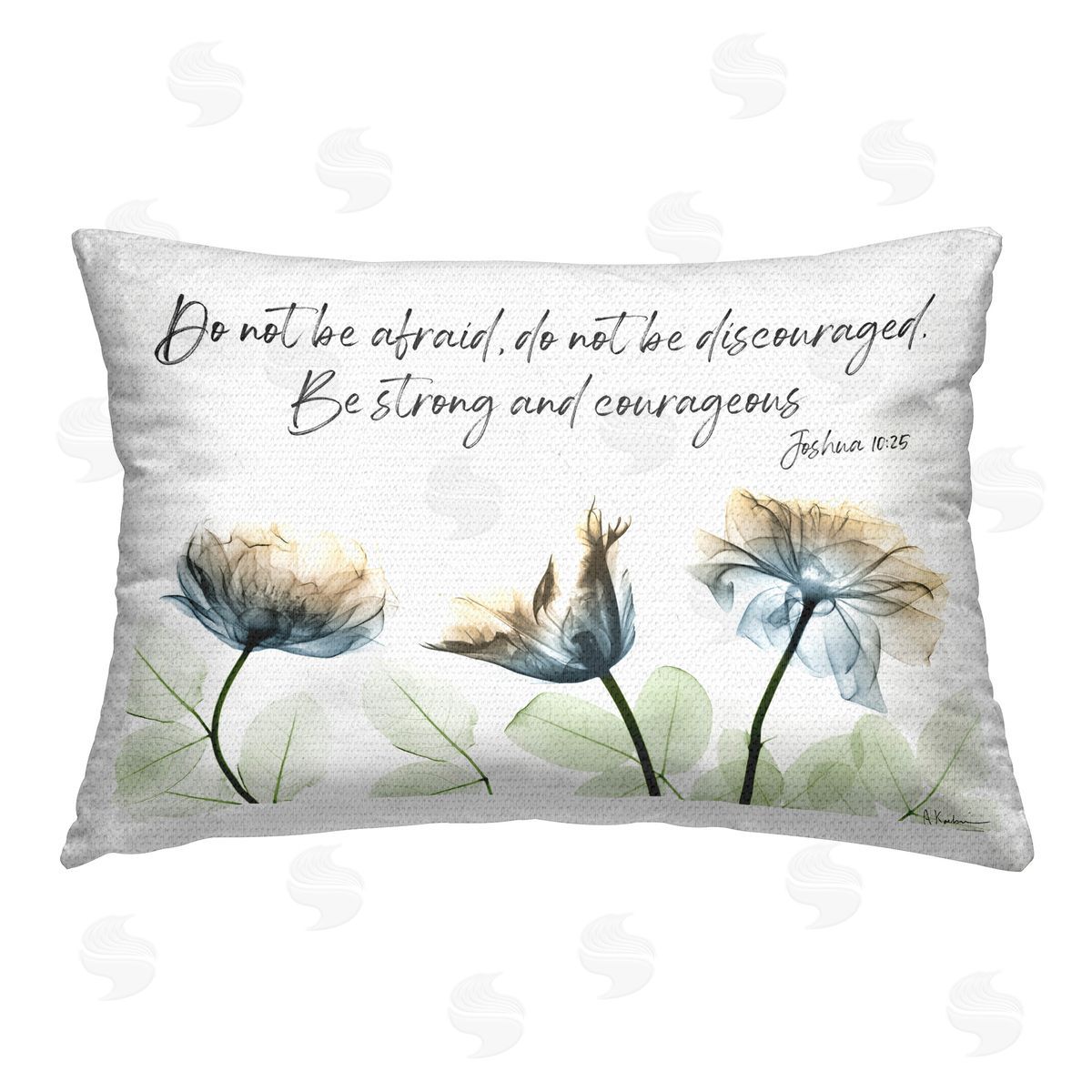 Albert Koetsier Strong & Courageous Floral Outdoor Quick-Dry Polyester Printed Throw Pillow