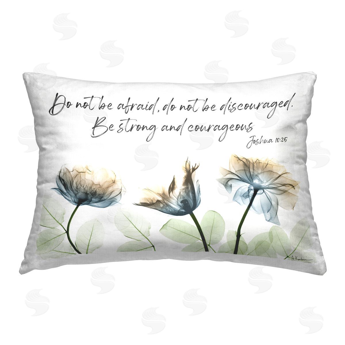Albert Koetsier Strong & Courageous Floral Printed Plush Polyester Throw Pillow