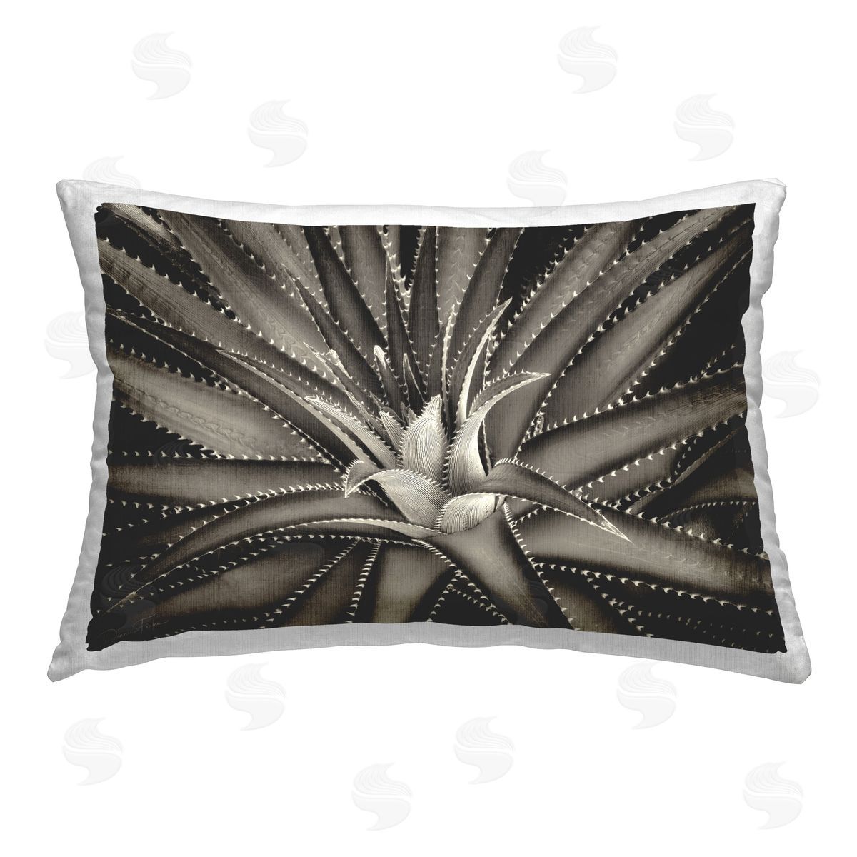 Dennis Frates Spikey Plant Leaves Printed Plush Polyester Throw Pillow