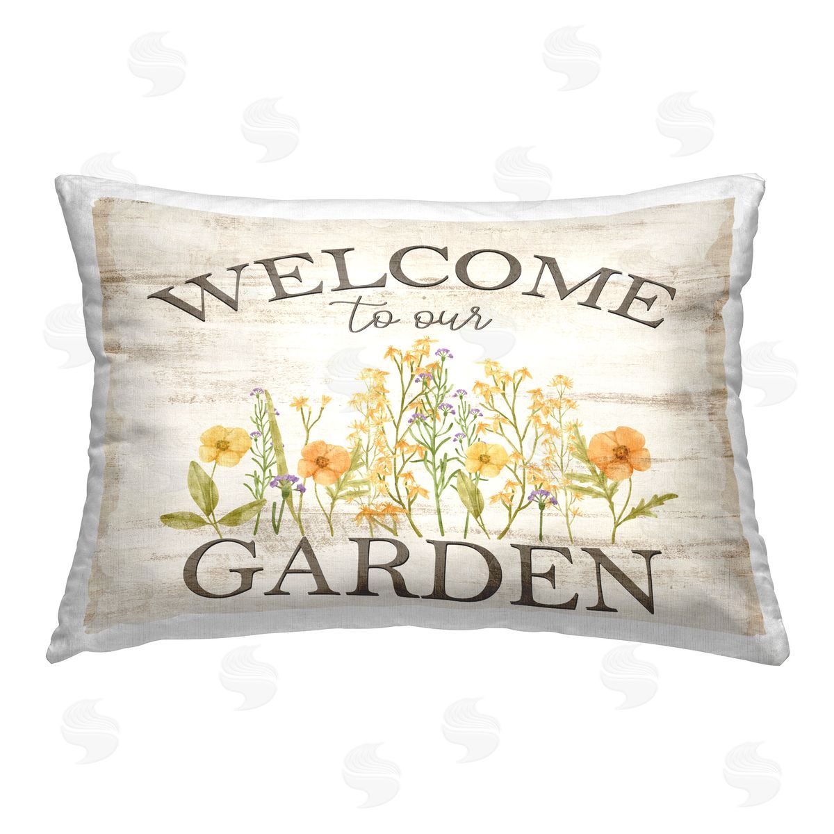 Kim Allen Welcome To Our Garden Printed Plush Polyester Throw Pillow