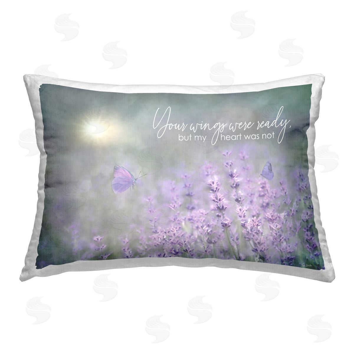 Lori Deiter Floral Grief Quote Printed Plush Polyester Throw Pillow