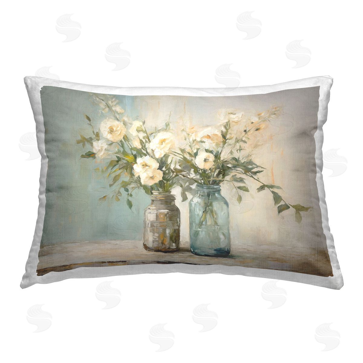 Ramona Murdock Mason Jar Bouquet Printed Plush Polyester Throw Pillow