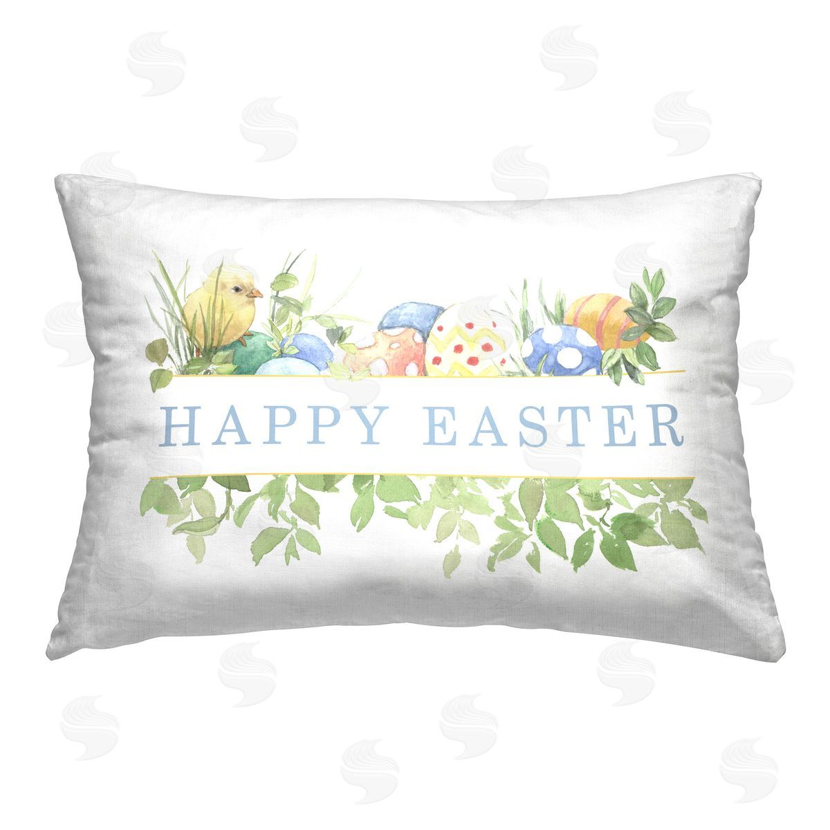 Lanie Loreth Floral Happy Easter Printed Plush Polyester Throw Pillow