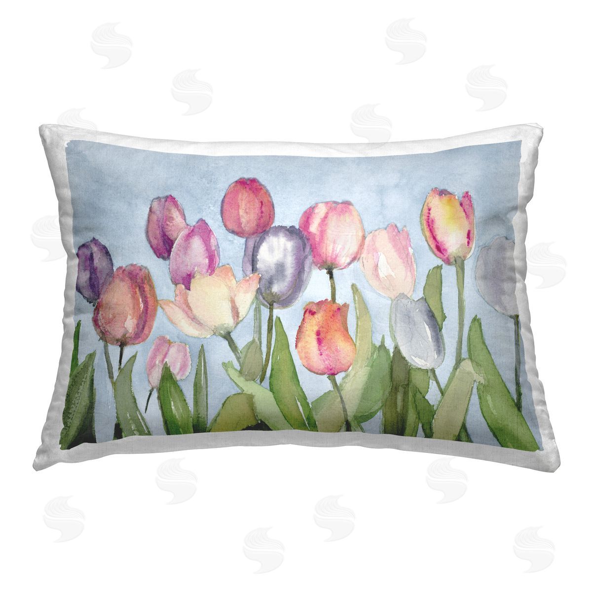 Lanie Loreth Soft Tulip Field Printed Plush Polyester Throw Pillow