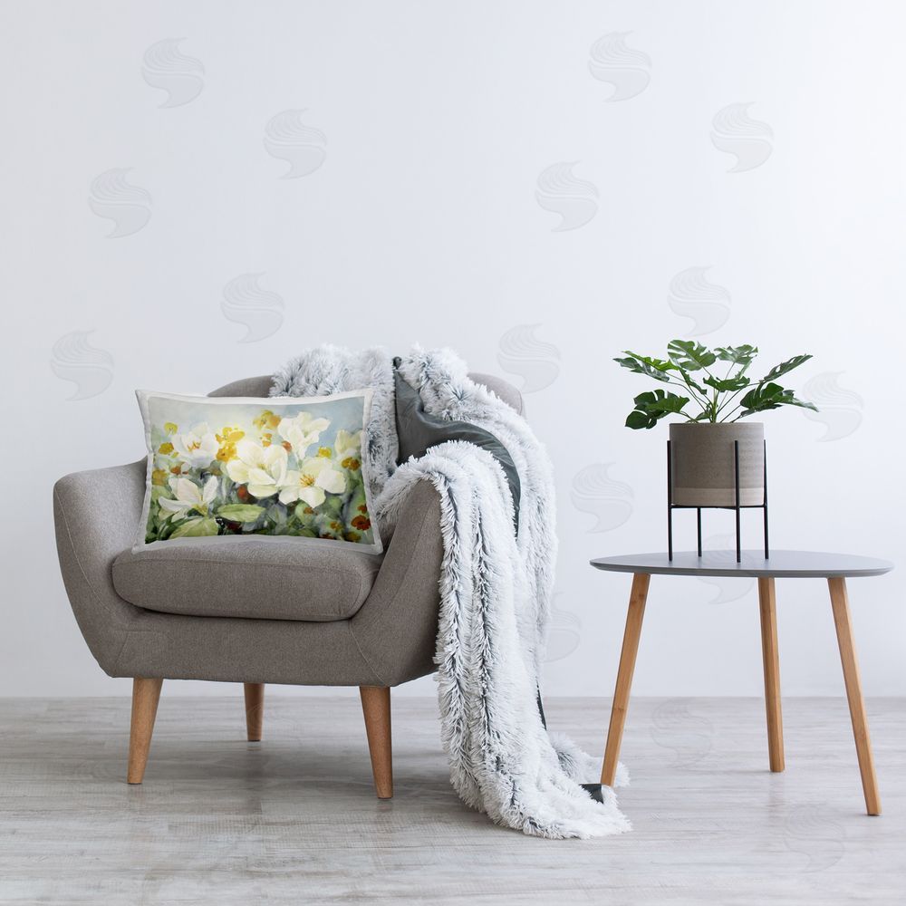 Lanie Loreth Early Spring Meadow Printed Plush Polyester Throw Pillow On Chair