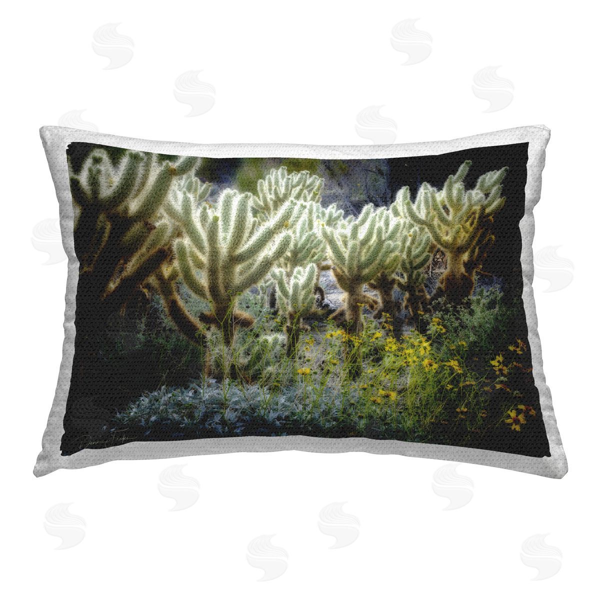 Dennis Frates Desert Cactus Forest Outdoor Quick-Dry Polyester Printed Throw Pillow