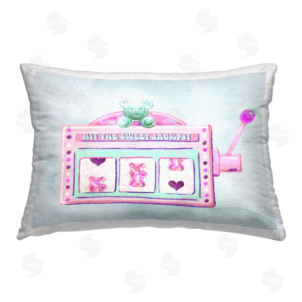 Ziwei Li Pink Pastel Slots Outdoor Quick-Dry Polyester Printed Throw Pillow