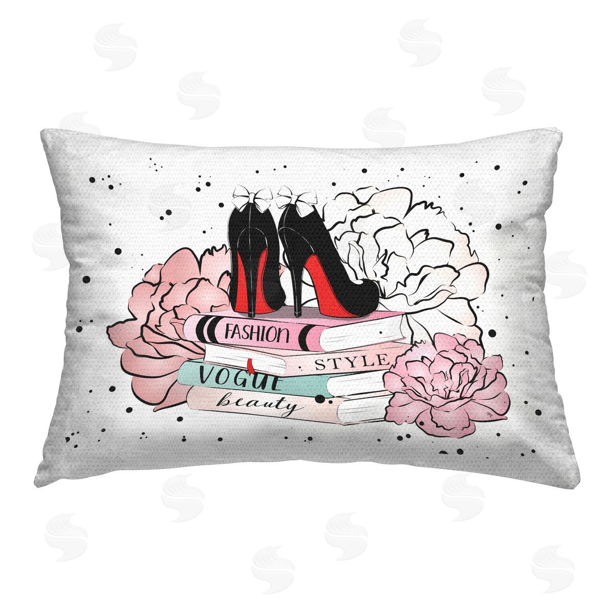 Martina Pavlova Floral Fashion Books Outdoor Quick-Dry Polyester Printed Throw Pillow