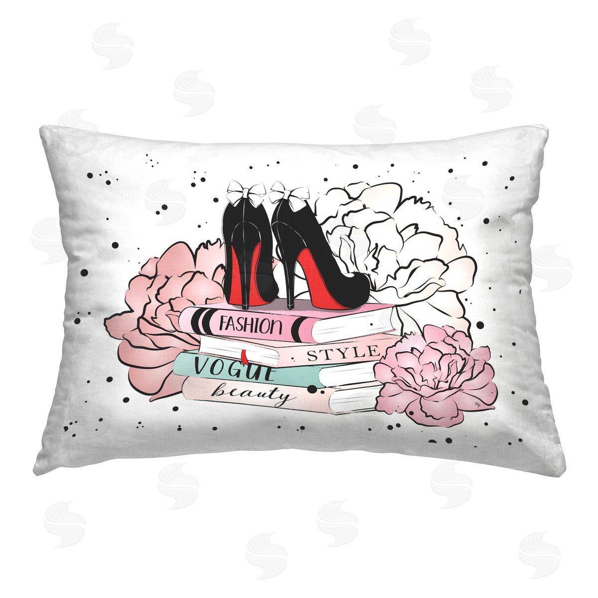 Martina Pavlova Floral Fashion Books Printed Plush Polyester Throw Pillow