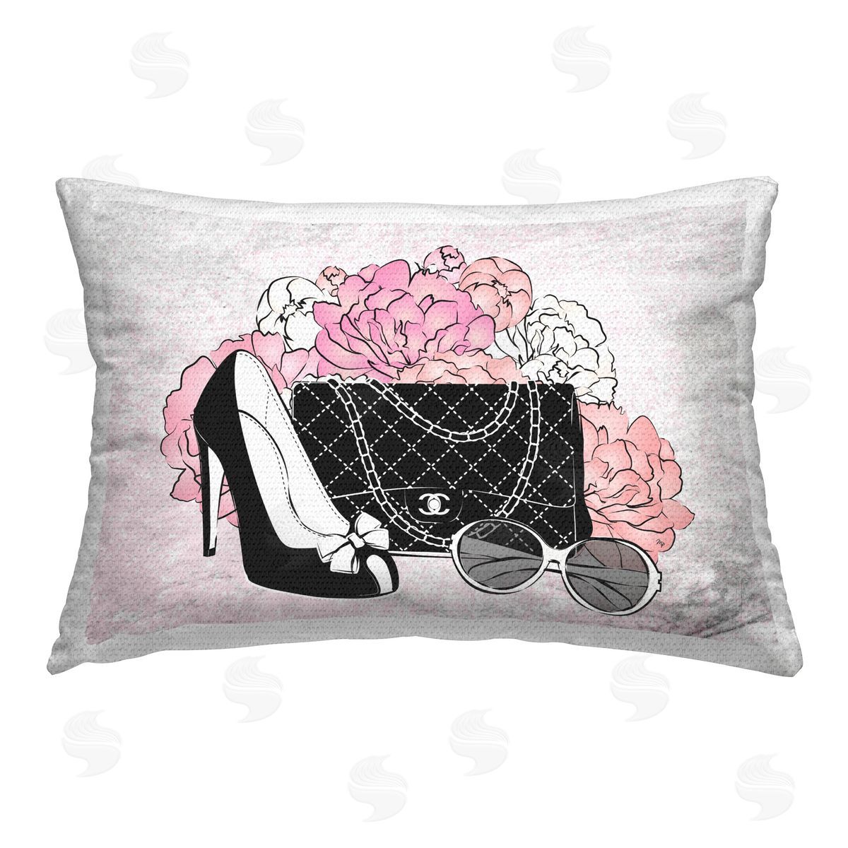 Martina Pavlova Black Glam Accessories Outdoor Quick-Dry Polyester Printed Throw Pillow