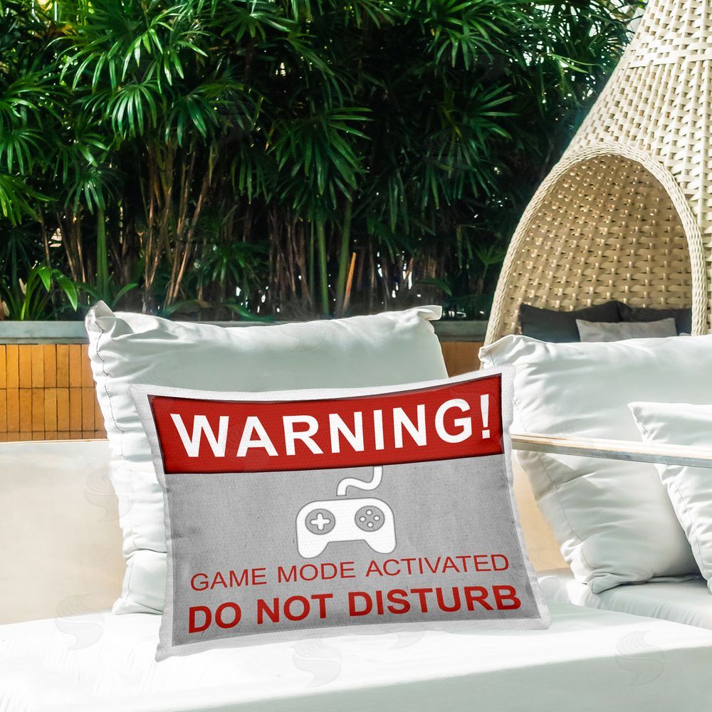 SD Graphics Studio Gaming Do Not Disturb Outdoor Quick-Dry Polyester Printed Throw Pillow in Back Yard