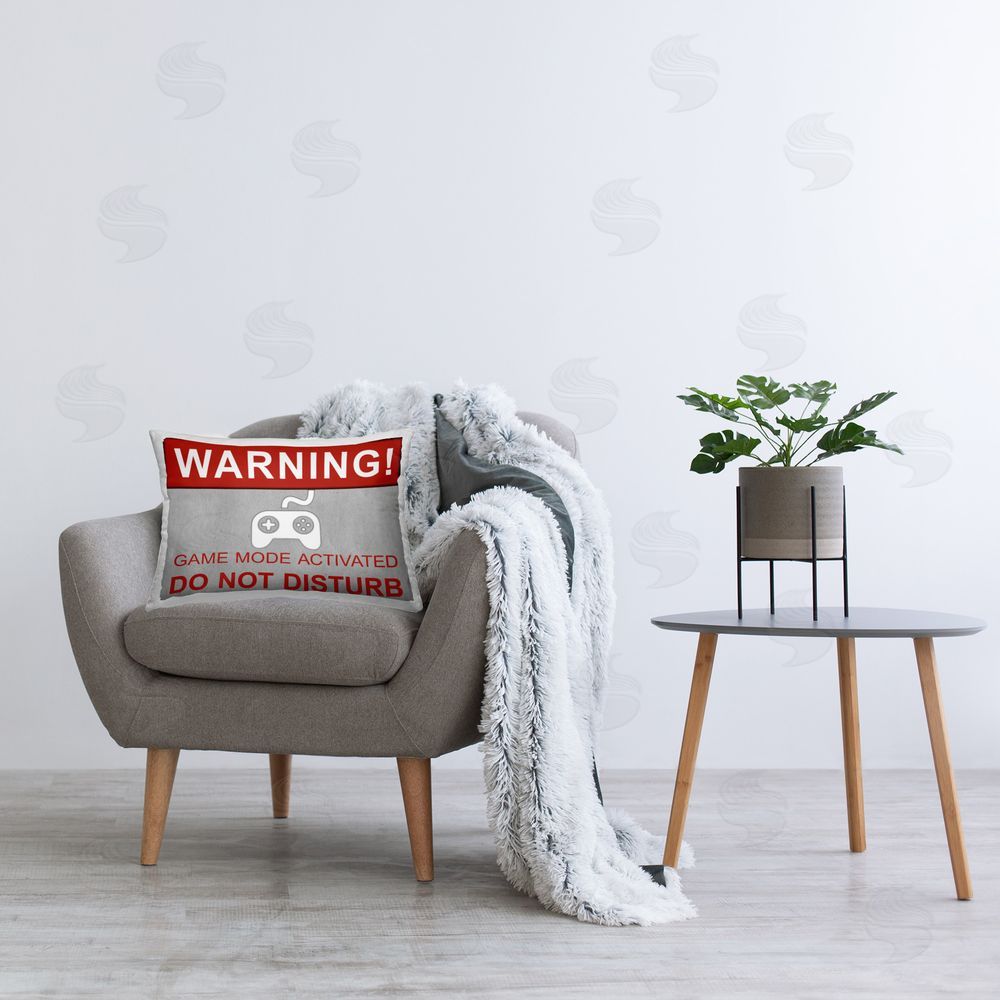 SD Graphics Studio Gaming Do Not Disturb Printed Plush Polyester Throw Pillow On Chair