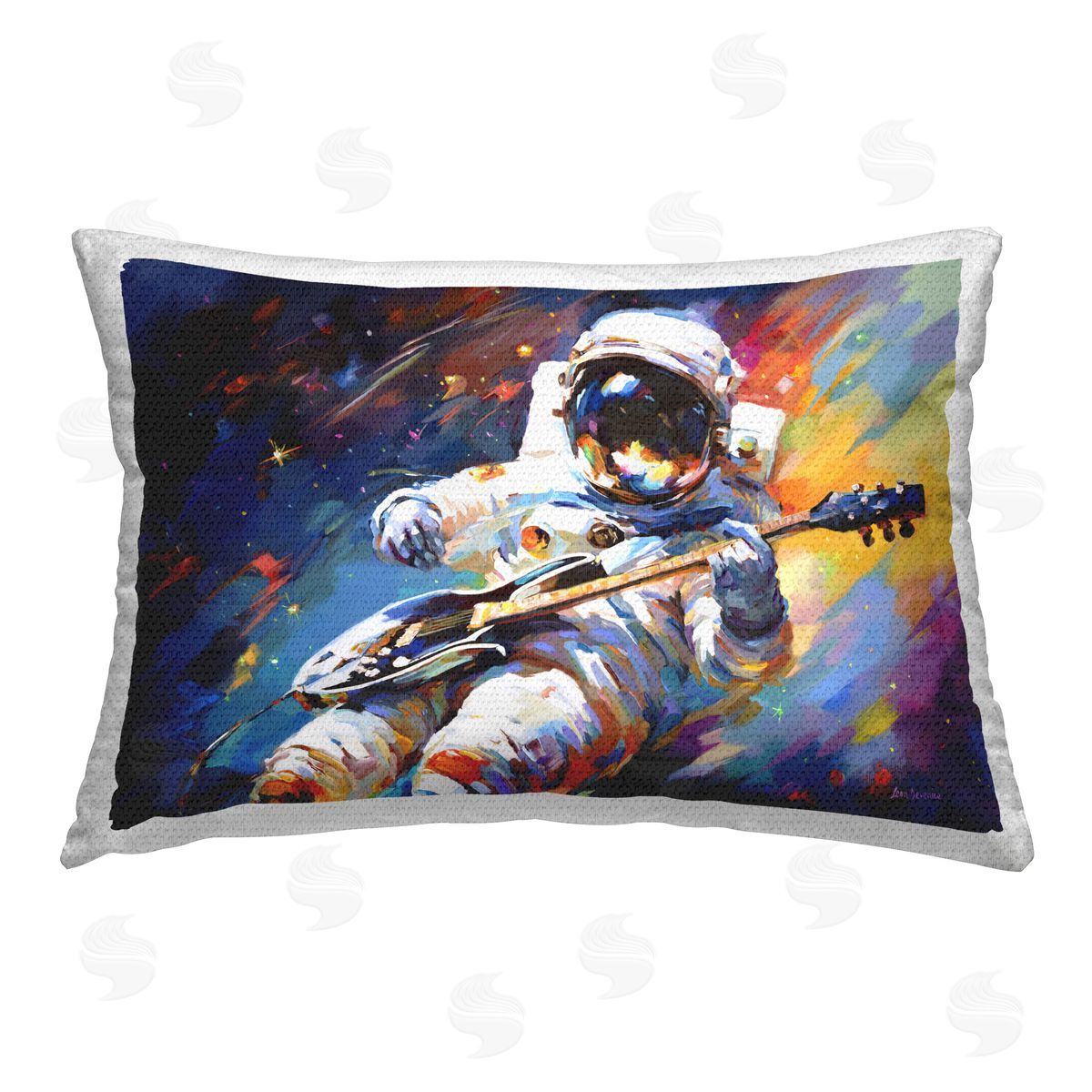 Leon Devenice Melodies Beyond Earth Outdoor Quick-Dry Polyester Printed Throw Pillow