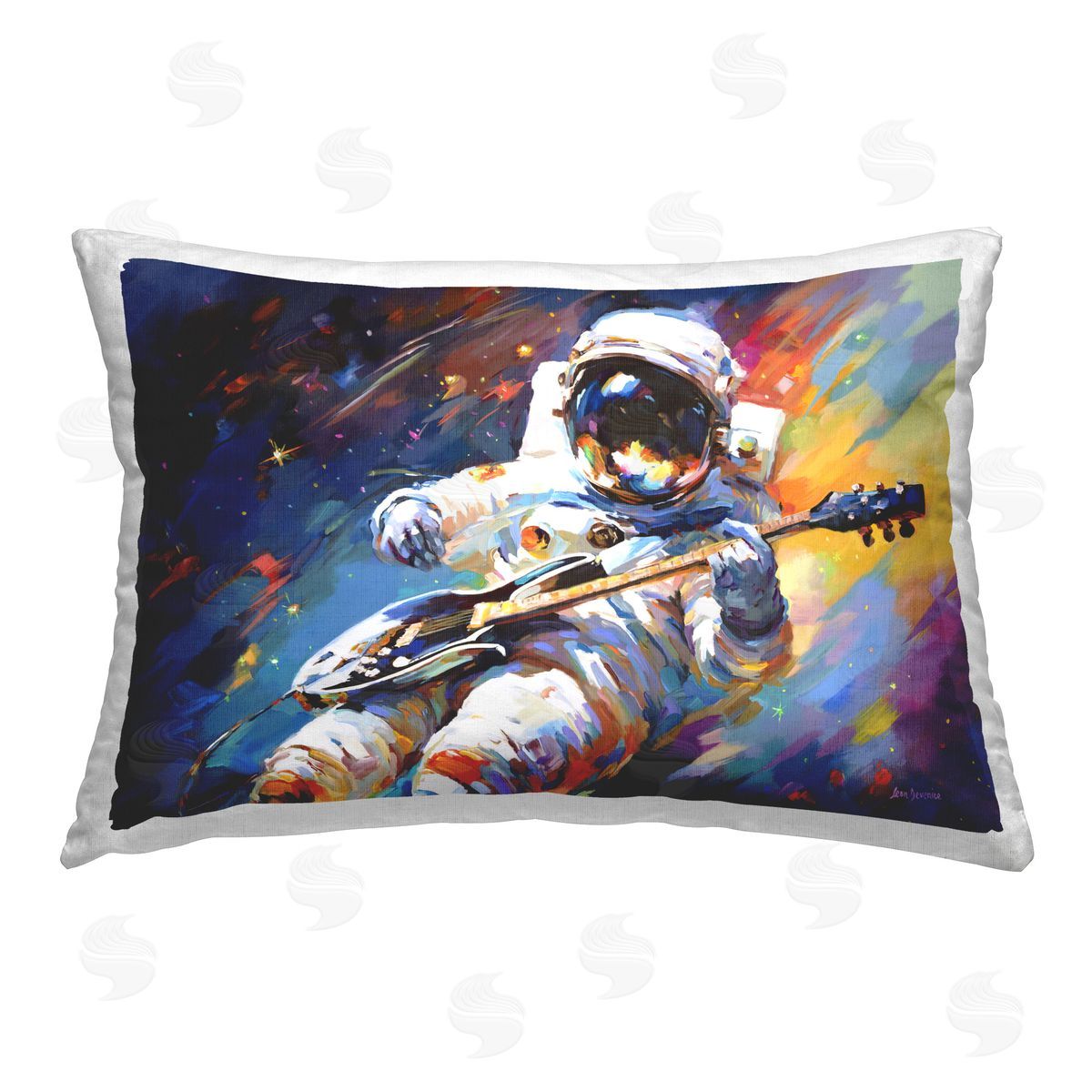 Leon Devenice Melodies Beyond Earth Printed Plush Polyester Throw Pillow