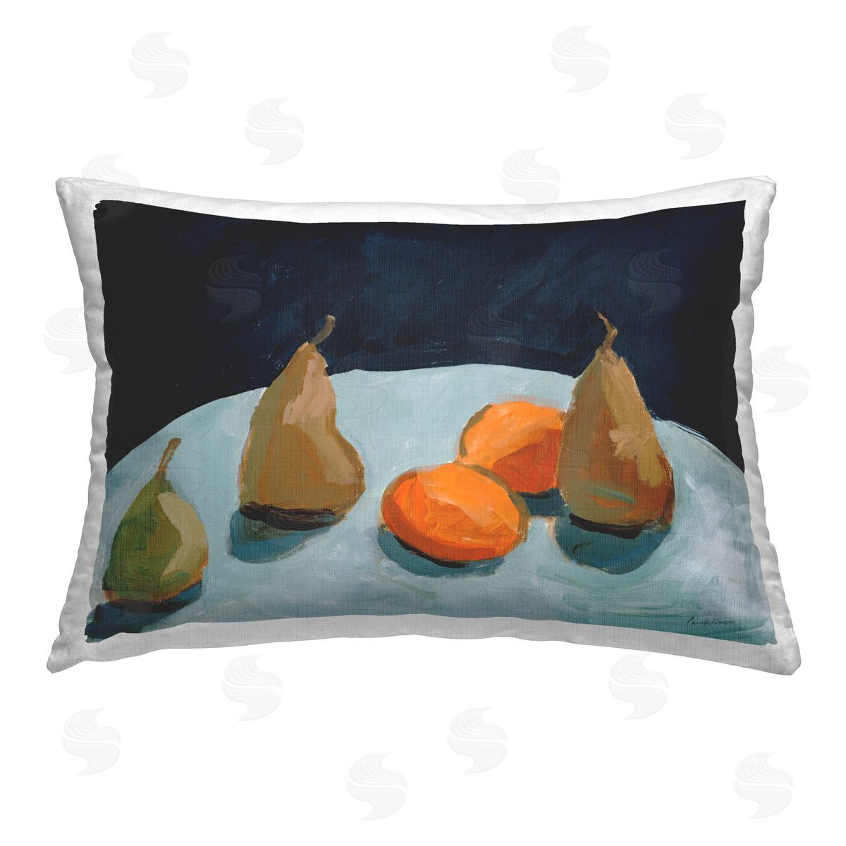 Pamela Munger Pear & Orange Printed Plush Polyester Throw Pillow