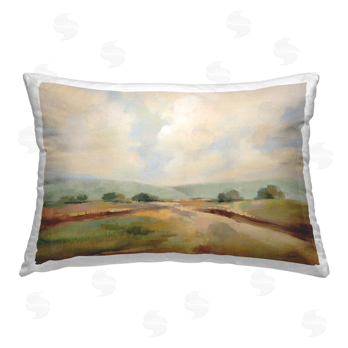 Silvia Vassileva Solitary Rural Landscape Printed Plush Polyester Throw Pillow
