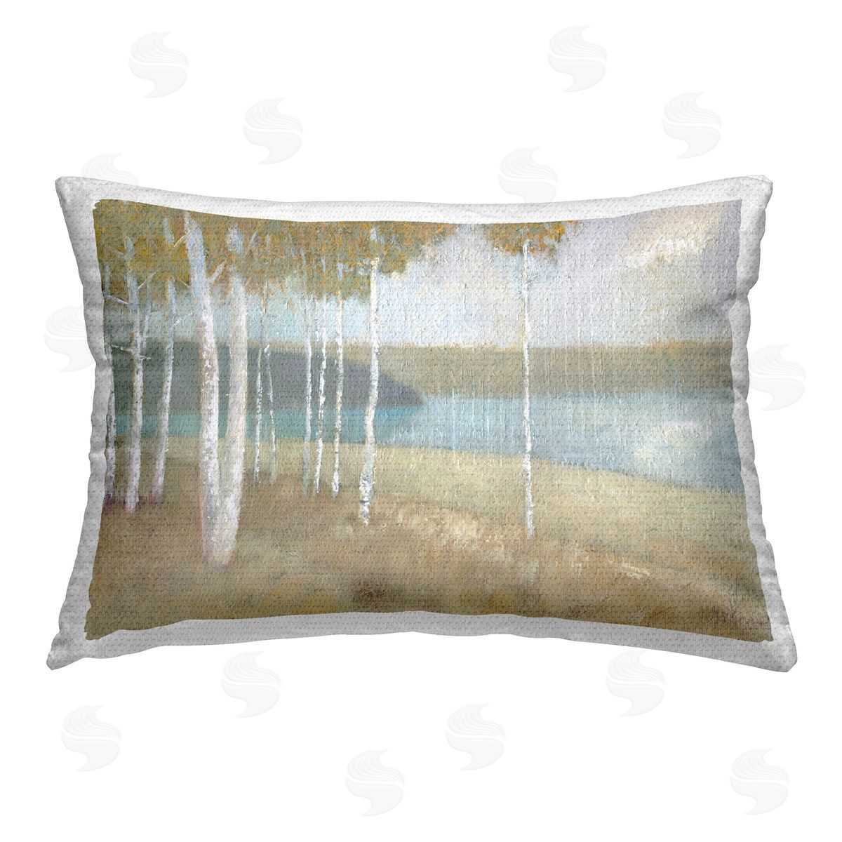Wellington Studio Autumn Trees by Lake Outdoor Quick-Dry Polyester Printed Throw Pillow