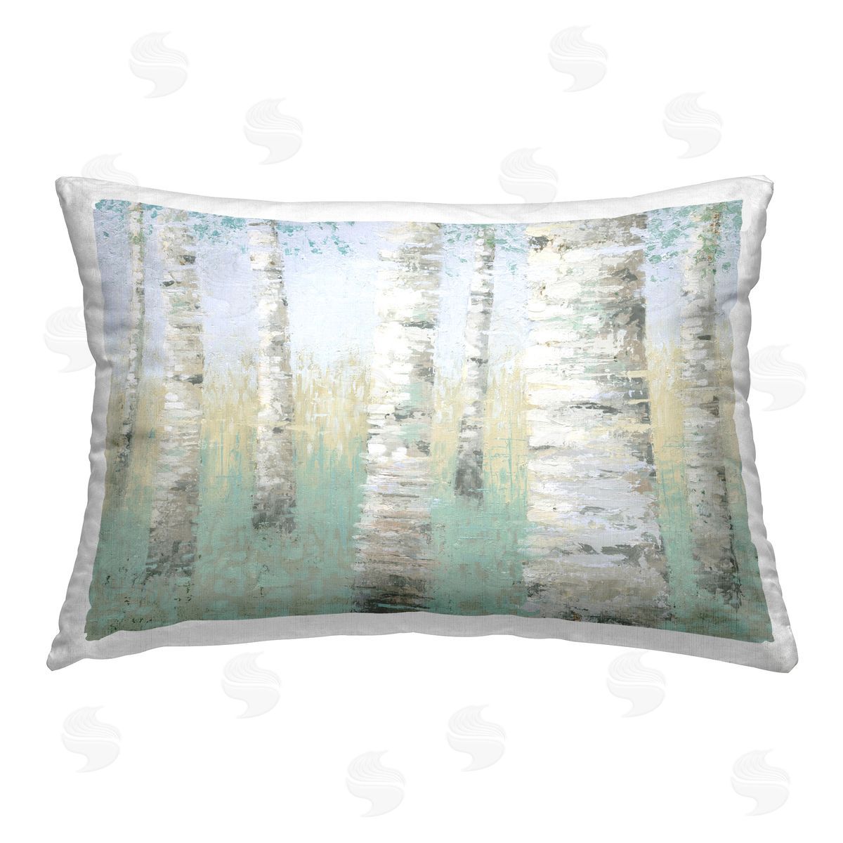 Wellington Studio Blue Birch Forest Printed Plush Polyester Throw Pillow