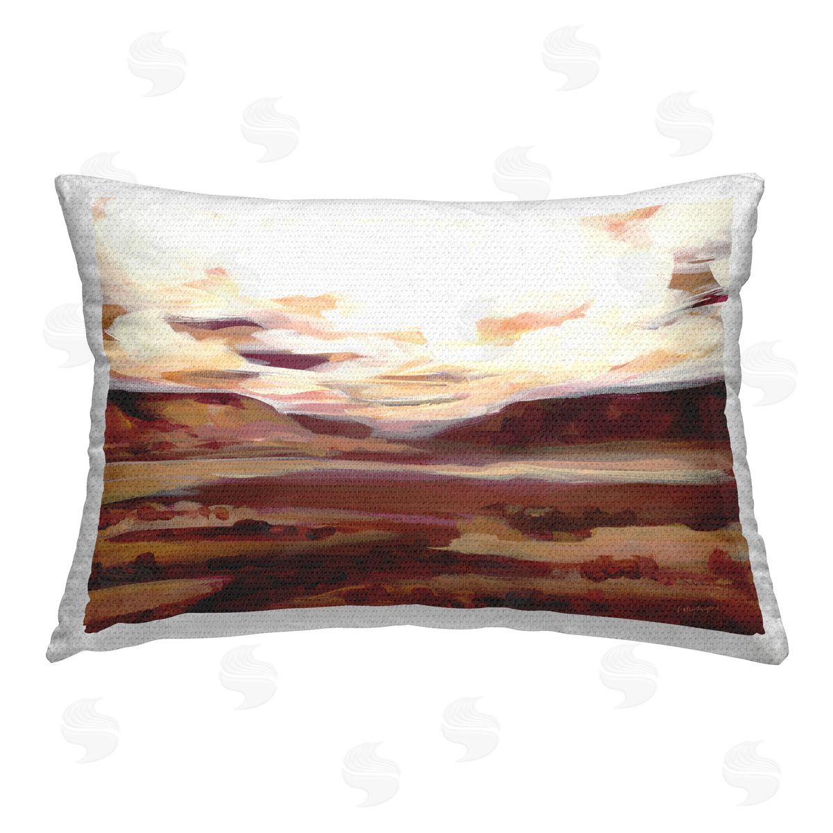 Haley Knighten Canyon Mesa Landscape Outdoor Quick-Dry Polyester Printed Throw Pillow