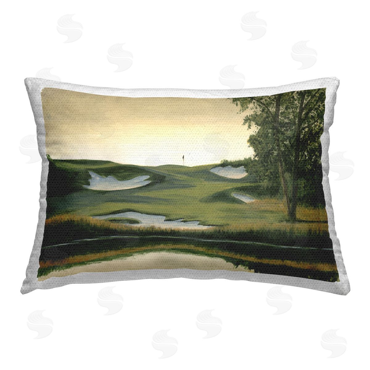 Michael Willett Golf Course Terrain Outdoor Quick-Dry Polyester Printed Throw Pillow