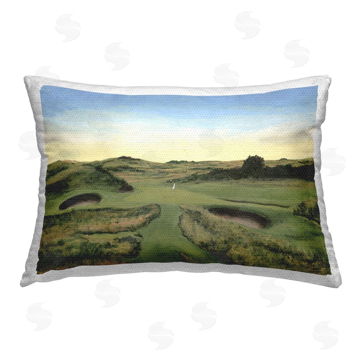 Michael Willett Golf Field Landscape Outdoor Quick-Dry Polyester Printed Throw Pillow
