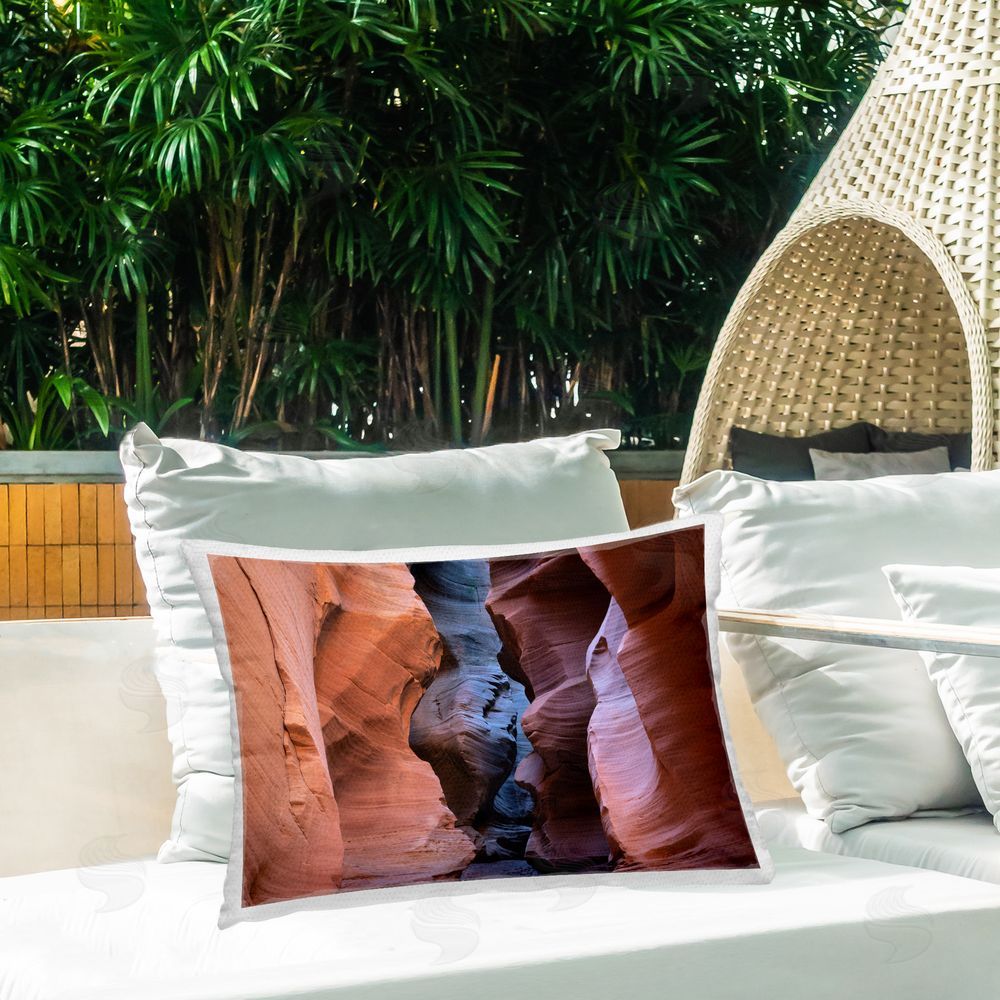 Hunter Page Photography Slot Canyon View Outdoor Quick-Dry Polyester Printed Throw Pillow in Back Yard