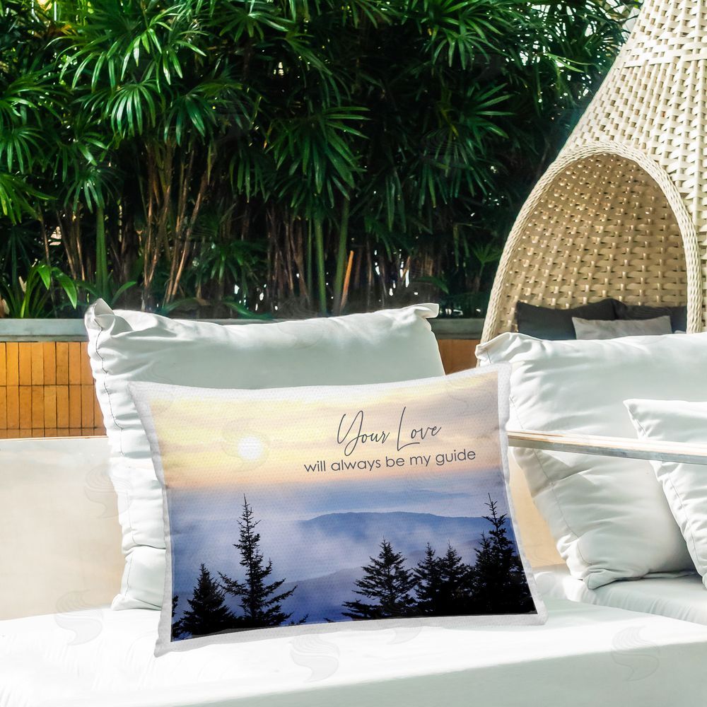 Lori Deiter Love Will Be My Guide Outdoor Quick-Dry Polyester Printed Throw Pillow in Back Yard