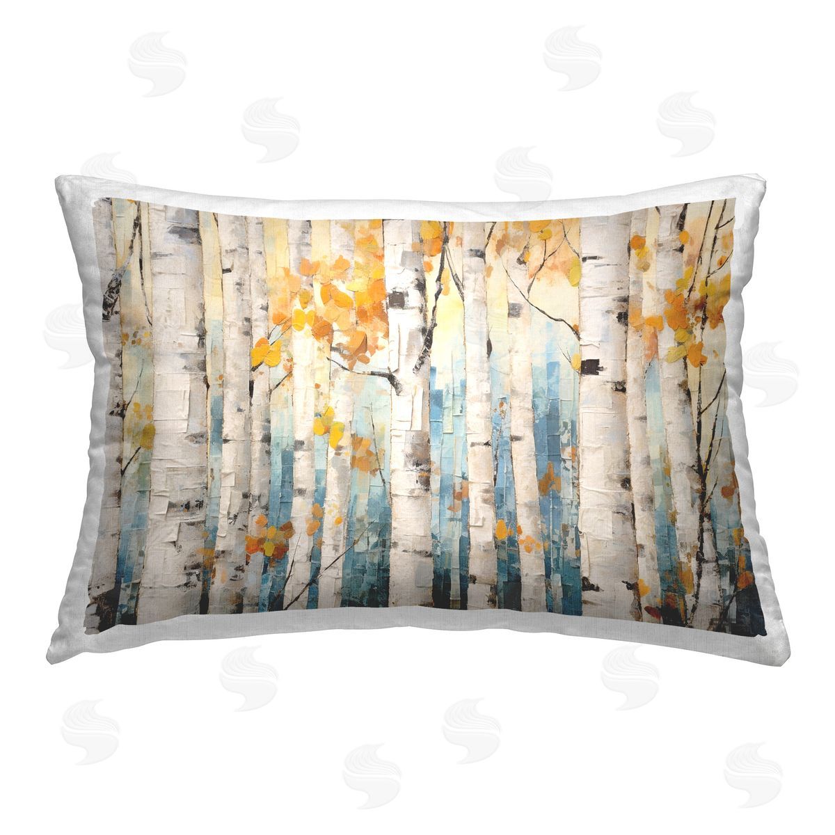 Roozbeh Bahramali Autumn Birch Forest Printed Plush Polyester Throw Pillow