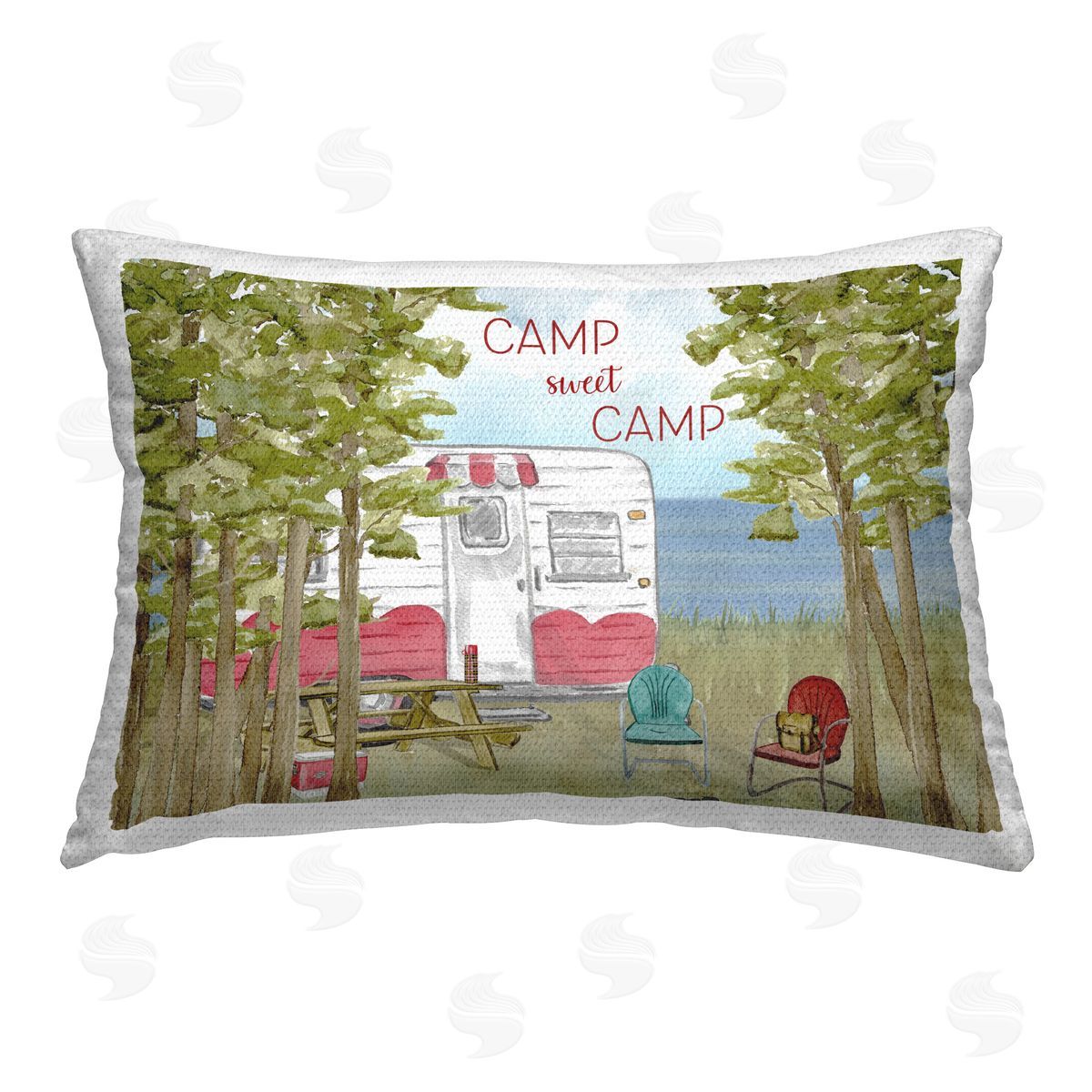Sharon Kuplack Scenic Sweet Camp Outdoor Quick-Dry Polyester Printed Throw Pillow